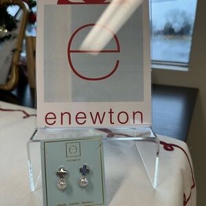 Enewton Silver Signature Cross Pearl Earrings *NEW/NEVER WORN*
